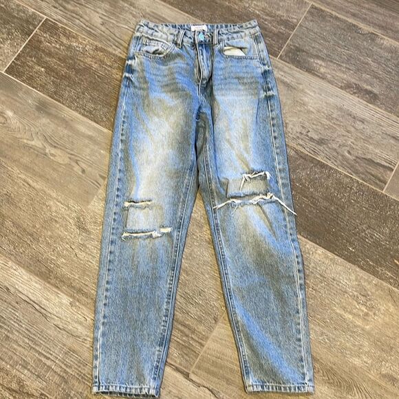 Forever 21 ripped blue jeans size 24 - Picture 1 of 5